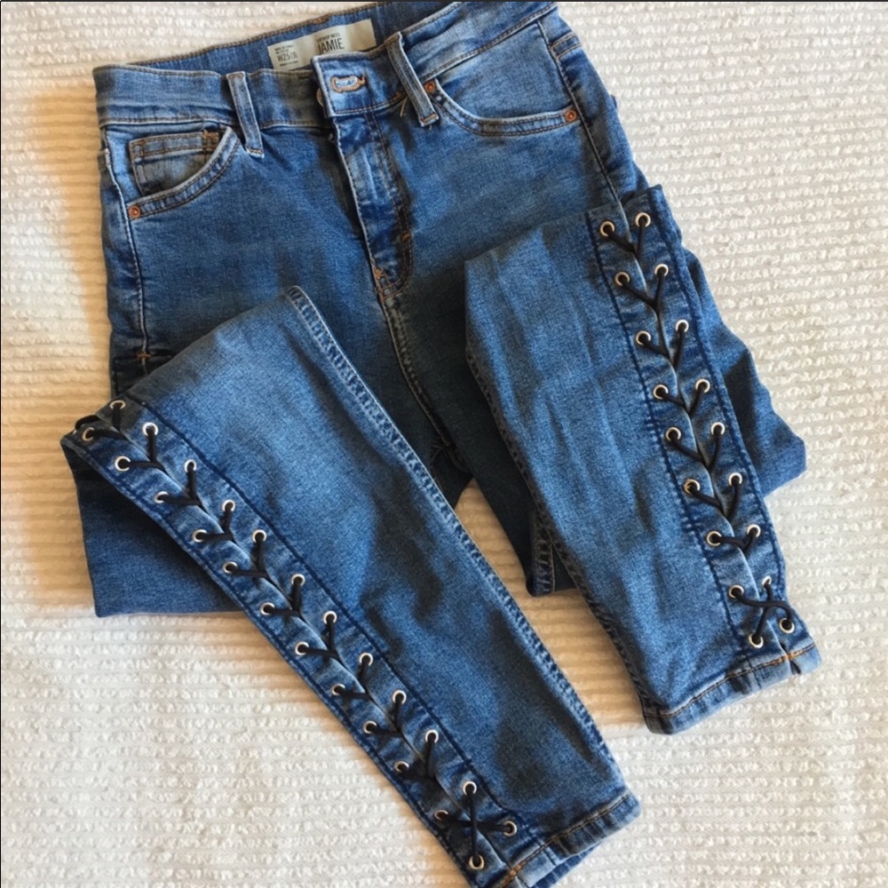Top Shop High Rise Lace up - Picture 4 of 6